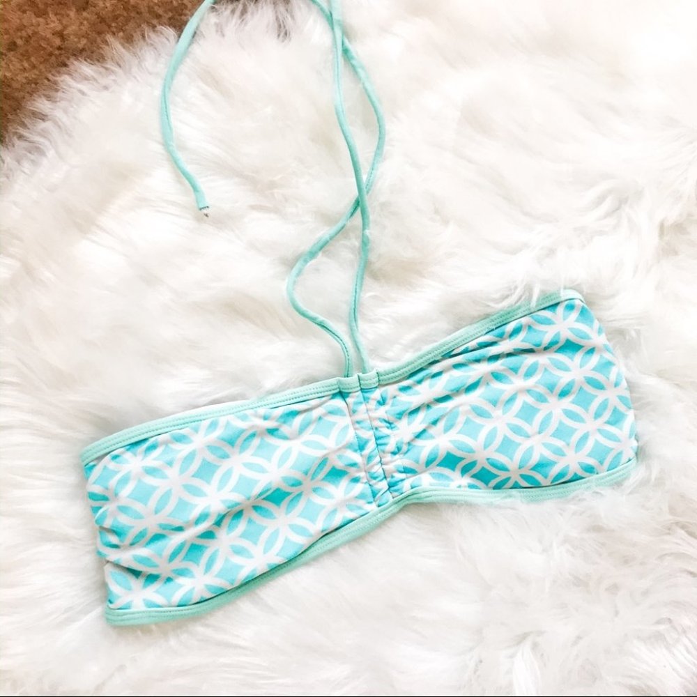 Forever 21 White and Blue Bikini Top!